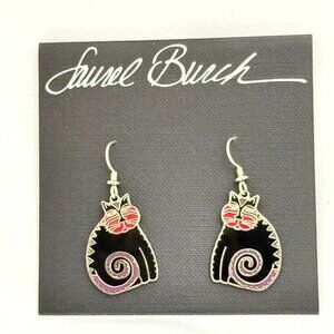Rare "Mythical Cats" Black Cat Earrings by Laurel Burch - NOS - Signed
